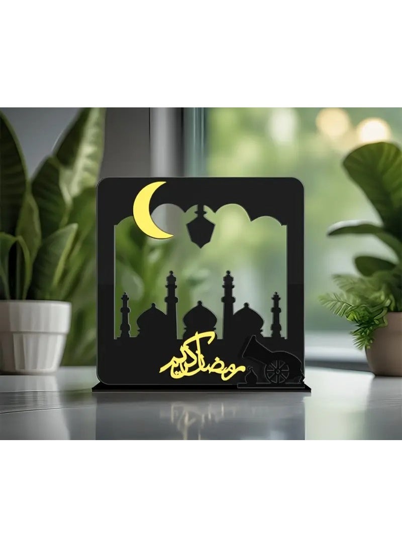 حامل طاولة أكريليك رمضان كريم، ديكور أنيق لرمضان والعيد للمنزل والمكتب وطاولة الإفطار - Image 5